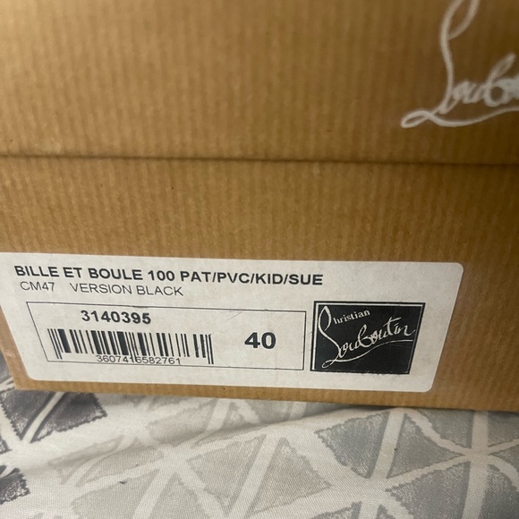 Christian Louboutin black Paton Billie Et Boule 100 pumps shear studded suede - Picture 5 of 7